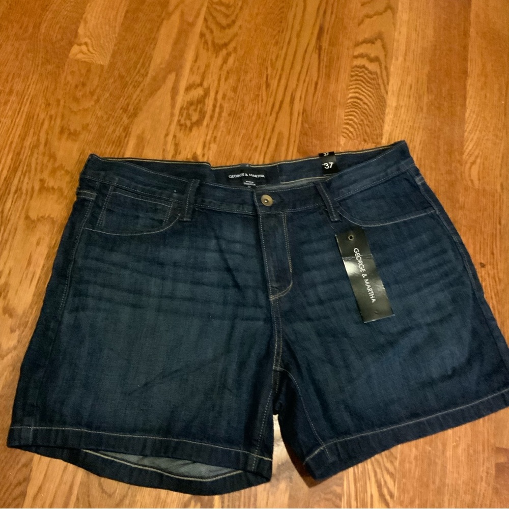 Shorts Blue Jeans George and Martha Dark Wash New with Tags Size 37 #W4